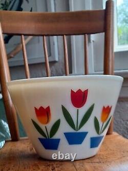 Vintage Fire King Milk Glass Tulip Mixing Bowls Set of 3