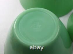 Vintage Fire King Oven Ware Jadeite Milk Glass Splash Proof Nesting Bowl Set