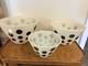 Vintage Fire-king Oven Ware Milk Glass Black Polka Dot Mixing Bowl Set, 3-piece