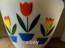 Vintage Fire King Oven Ware Nesting Tulip White Mixing Bowls Set of 4