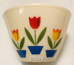 Vintage Fire King Oven Ware Tulip Nesting Mixing Bowl Set Of 4