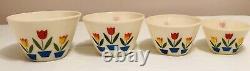 Vintage Fire King Oven Ware Tulip Nesting Mixing Bowl Set Of 4