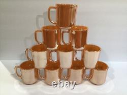 Vintage Fire King Peach Lustre Tom & Jerry Punch Bowl & 10 Mugs