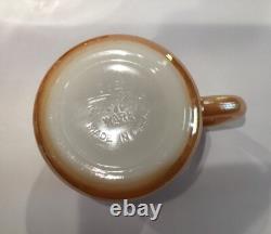 Vintage Fire King Peach Lustre Tom & Jerry Punch Bowl & 10 Mugs