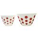 Vintage Fire King Red Polka Dot Mixing Bowls 7.5 & 5.5