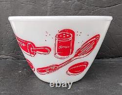 Vintage Fire King Spag's Kitchen Aids Milk Glass 7.5 Splash Proof Mixing Bowl