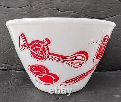 Vintage Fire King Spag's Kitchen Aids Milk Glass 7.5 Splash Proof Mixing Bowl