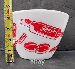 Vintage Fire King Spag's Kitchen Aids Milk Glass 7.5 Splash Proof Mixing Bowl