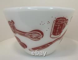 Vintage Fire King Spag's Splash Proof Milk Glass 7.5 Mixing Bowl MCM 1950's