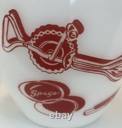 Vintage Fire King Spag's Splash Proof Milk Glass 7.5 Mixing Bowl MCM 1950's