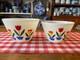 Vintage Fire-king Tulip Pattern Mixing Bowls (8 1/2 & 9 1/2)