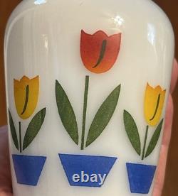 Vintage Fire King Tulip Salt Pepper Shakers & Grease Jar & 2 Coffee Mugs FREE SH