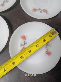 Vintage Fire-Klng Fleurette Milk Glass 32pc Lot Plates Bowls Snack Cups Sugar