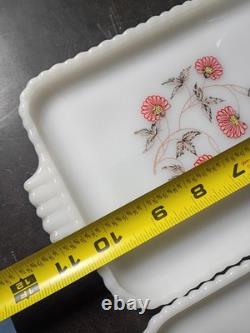 Vintage Fire-Klng Fleurette Milk Glass 32pc Lot Plates Bowls Snack Cups Sugar