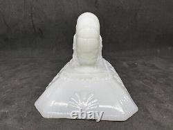 Vintage Flaccus Rectangular Milk Glass Covered Dish With A Crawfish On The Lid