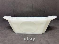 Vintage Flaccus Rectangular Milk Glass Covered Dish With A Crawfish On The Lid