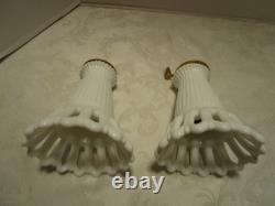 Vintage Fostoria White Milk Glass Arlington set Salt & Pepper Mill RARE HTF 1940