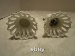 Vintage Fostoria White Milk Glass Arlington set Salt & Pepper Mill RARE HTF 1940