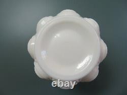 Vintage Fostoria White Milk Glass Swag Rose Drape Lincoln Vase Bowl, Orig Label