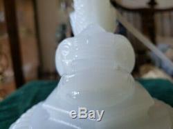 Vintage French Portieux Vallerysthal white Milk Glass Dolphin Lamp Base