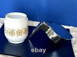 Vintage Gemco SUGAR BOWL CREAMER SET Butterfly Gold Corelle Corning Ware USA EUC