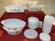 Vintage Glasbake Casserole Baking Dish Set Green Daisy Milk Glass 17 Piece Set