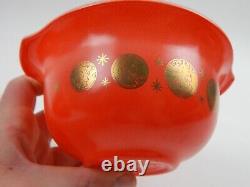 Vintage Glasbake Milk Glass US Gold Coins on Red Chip N Dip Set No Bracket