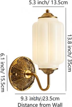 Vintage Gold & White Milk Glass Wall Sconce for Living Room or Bedroom