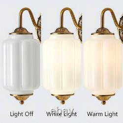 Vintage Gold & White Milk Glass Wall Sconce for Living Room or Bedroom