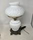 Vintage Gone With The Wind Phoenix Wild Rose White Milk Glass 3-way Lamp