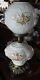 Vintage Gone With The Wind Style Electric Lamp White Milk Glass Floral Design