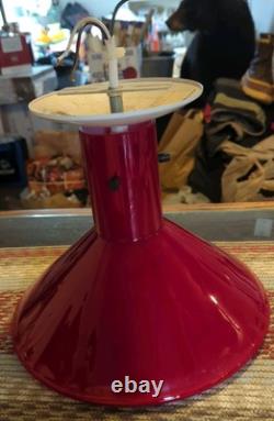 Vintage Gorgeous Red White Milk Glass Pendant Feeling Light Fixture Hardwired