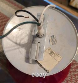 Vintage Gorgeous Red White Milk Glass Pendant Feeling Light Fixture Hardwired