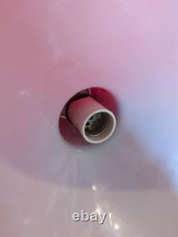 Vintage Gorgeous Red White Milk Glass Pendant Feeling Light Fixture Hardwired