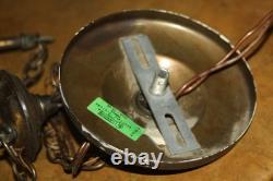 Vintage Hanging Hurricane Ceiling Fixture with Hobnail White Milk Glass Shade