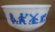 Vintage Hazel Atlas Blue Dutch Boy & Girl 9 Mixing Bowl In Excellent Condition