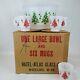 Vintage Hazel Atlas Christmas Trees Egg Nog Punch Bowl Set 5 Mugs W Original Box