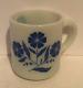 Vintage Hazel Atlas Milk Glass Blue Flower Cornflower Mug/coffee Cup