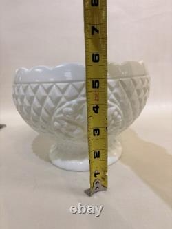 Vintage Heavy Indiana Company White Milk Glass 7.5x5.5