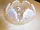 Vintage Hexagonal Iridescent Glass Bowl With Milk Glass Tips