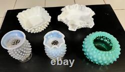 Vintage Hobnail Milk Glass 11-Piece Lot Fenton & Unmarked Estate Find Vintage Hobnail Milk Glass 11-Piece Lot Fenton & Unmarked Estate Find
