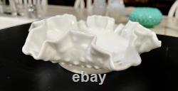 Vintage Hobnail Milk Glass 11-Piece Lot Fenton & Unmarked Estate Find