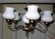 Vintage Hobnail Milk Glass 5 Arm Chandelier Glass Ceiling Light Fixture 20 Dia