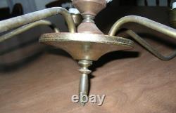 Vintage Hobnail Milk Glass 5 Arm Chandelier Glass Ceiling Light Fixture 20 Dia