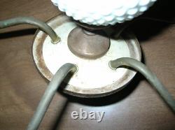 Vintage Hobnail Milk Glass 5 Arm Chandelier Glass Ceiling Light Fixture 20 Dia