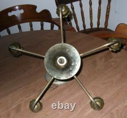 Vintage Hobnail Milk Glass 5 Arm Chandelier Glass Ceiling Light Fixture 20 Dia