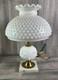 Vintage Hobnail White Milk Glass Hurricane Table Lamp Tested Working