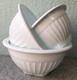 Vintage Hocking Vitrock Bright White Milk Glass Ribbed Mixing Nesting Bowls 3