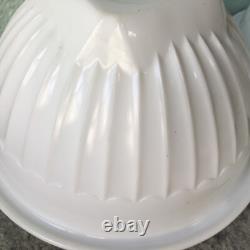 Vintage Hocking Vitrock Bright White Milk Glass Ribbed Mixing Nesting Bowls 3
