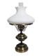 Vintage Hurricane Lamp Brass W White Milk Glass Shade 18 20 Tall Rewired